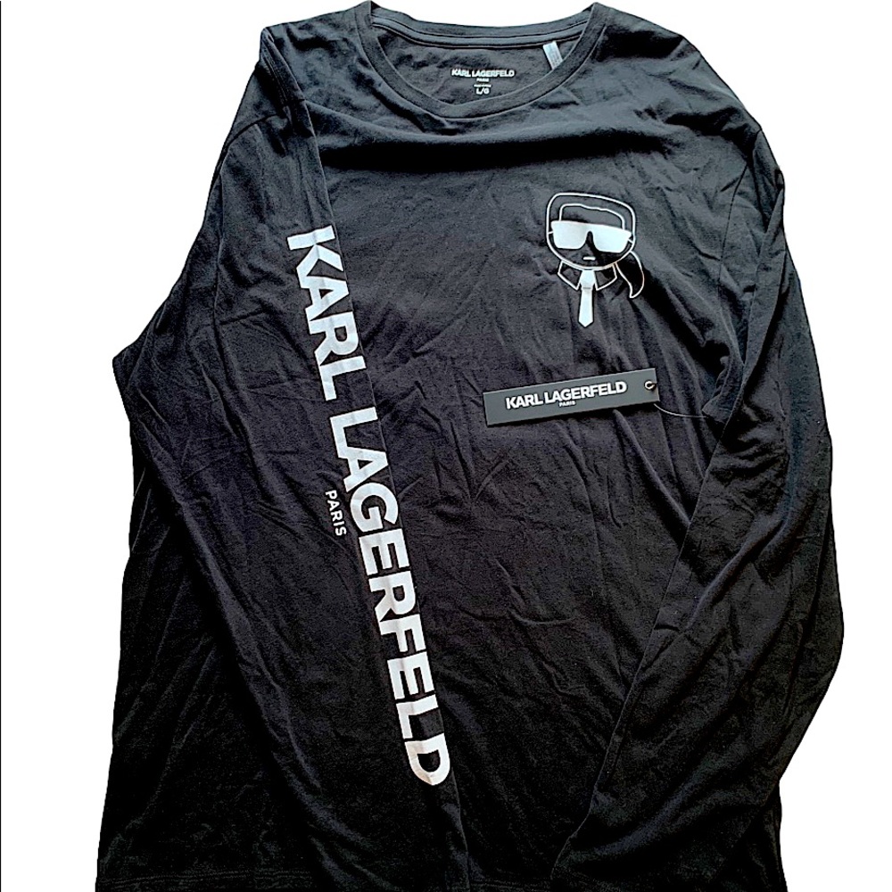 Karl Lagerfeld Paris Luxury Logo Long Sleeve Shirt NWT